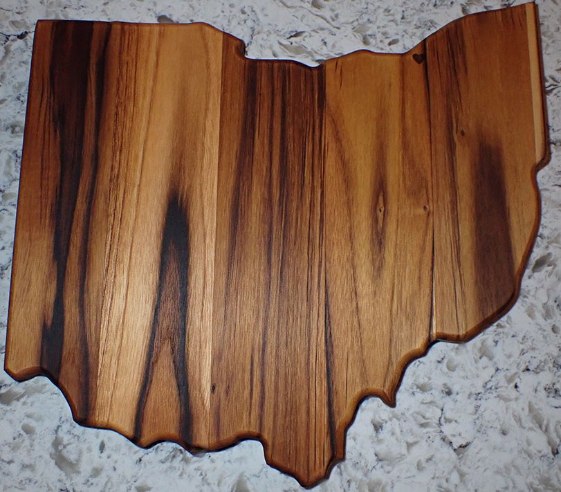 Ohio state shaped cutting board